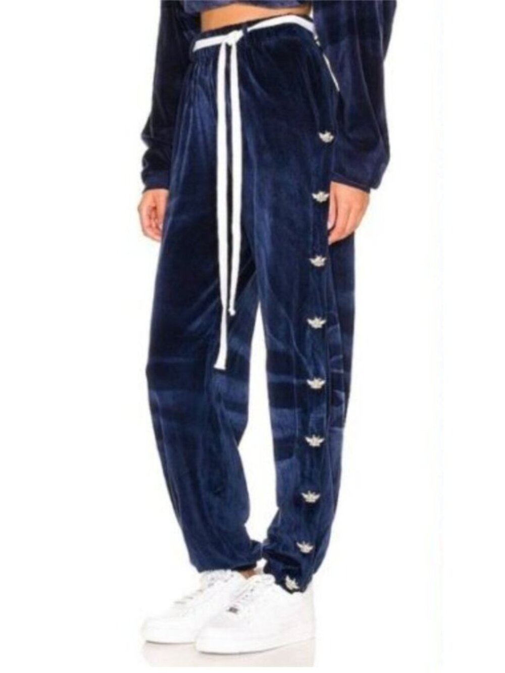 Boys Lie Oh Snap Navy Velour Pants Size  Medium